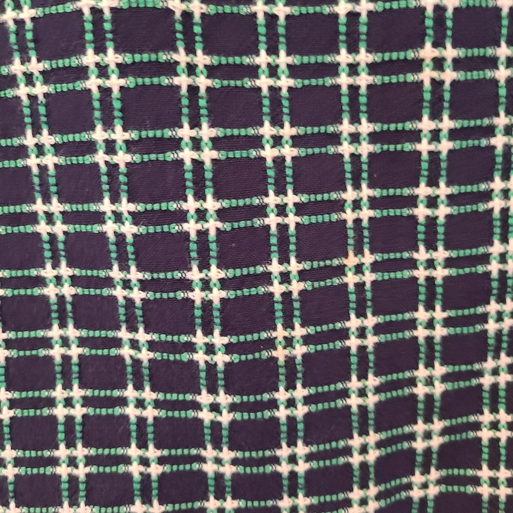 J.Crew The Pencil Skirt Cotton Navy And Green Checkered